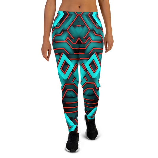 3D Maze Illusion | 3D Patterns | All-Over Print Women's Joggers - #2
