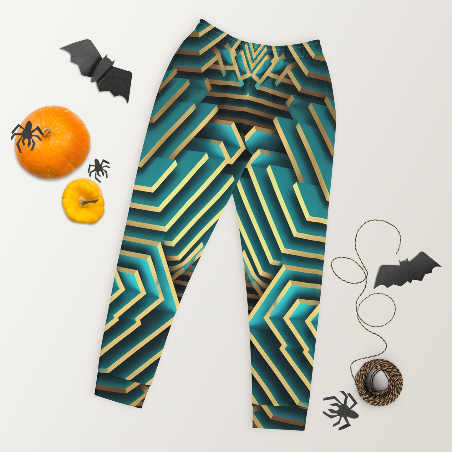 3D Maze Illusion | 3D Patterns | All-Over Print Women's Joggers - #5
