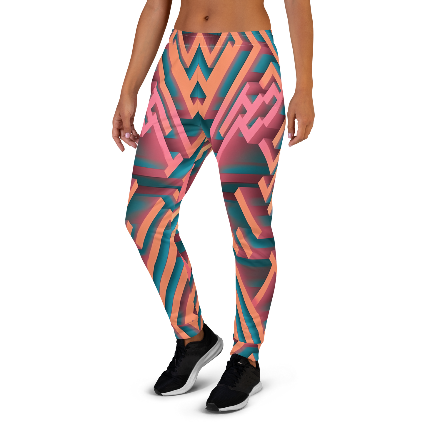 3D Maze Illusion | 3D Patterns | All-Over Print Women's Joggers - #1