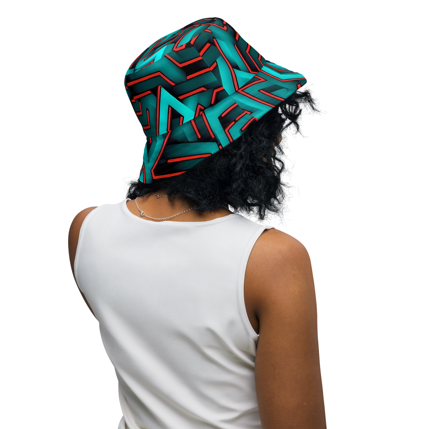 3D Maze Illusion | 3D Patterns | All-Over Print Reversible Bucket Hat - #2