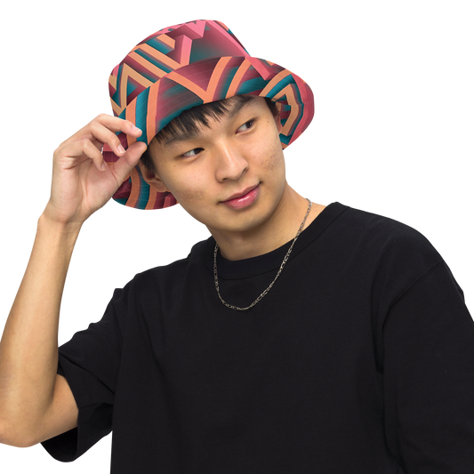 3D Maze Illusion | 3D Patterns | All-Over Print Reversible Bucket Hat - #1