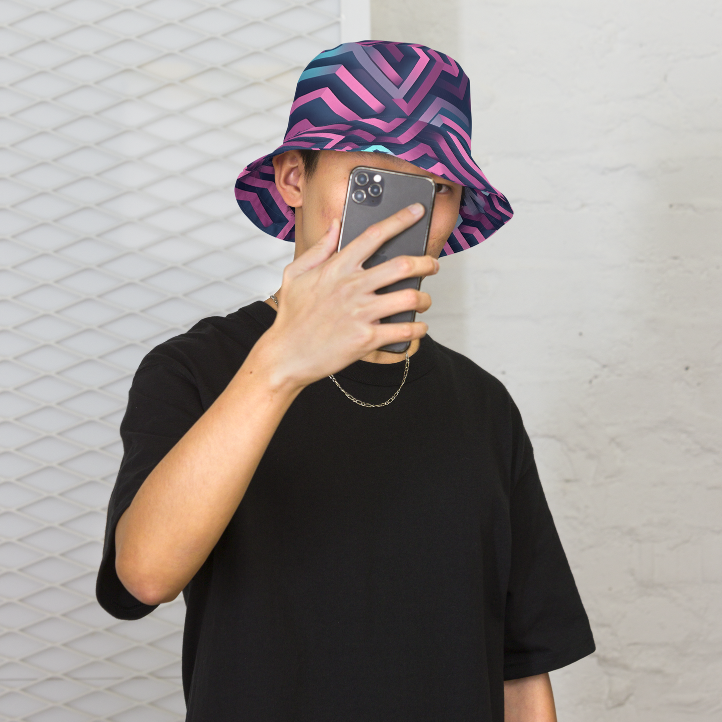 3D Maze Illusion | 3D Patterns | All-Over Print Reversible Bucket Hat - #4