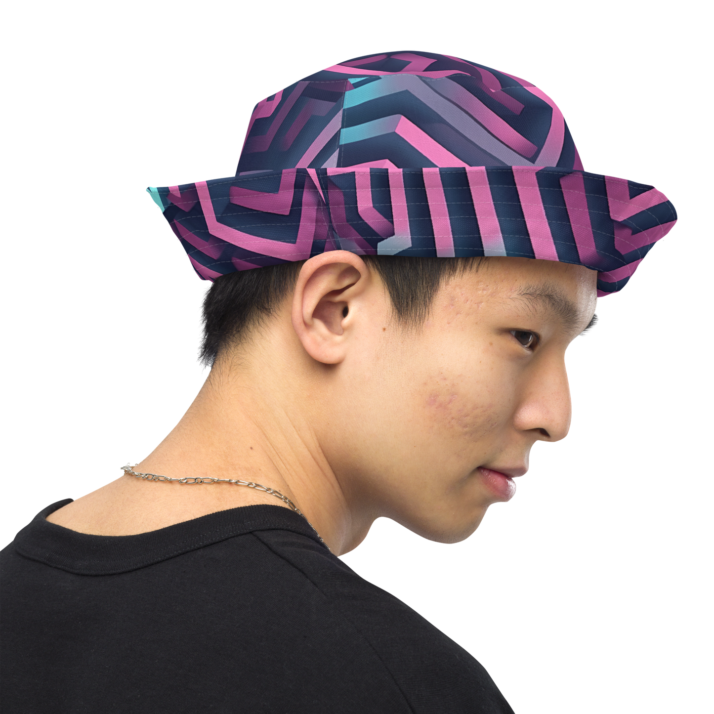 3D Maze Illusion | 3D Patterns | All-Over Print Reversible Bucket Hat - #4