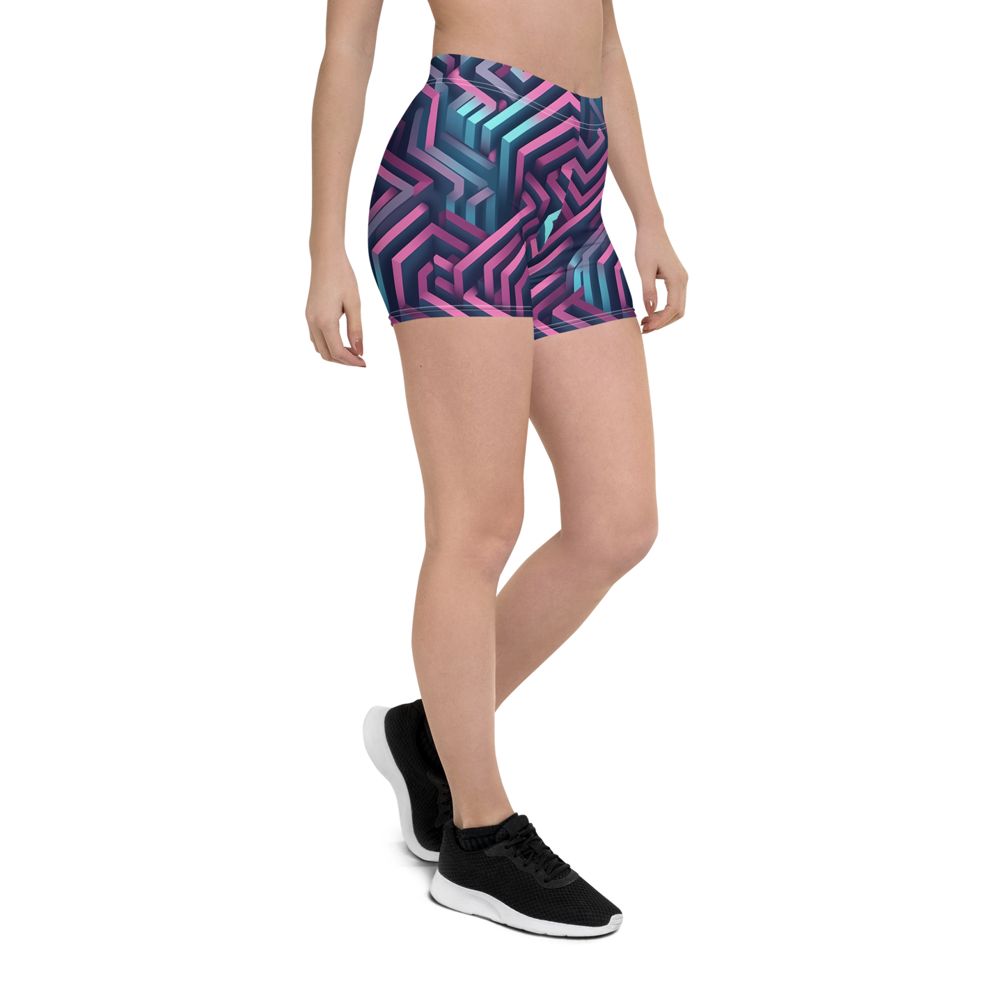 3D Maze Illusion | 3D Patterns | All-Over Print Shorts - #4