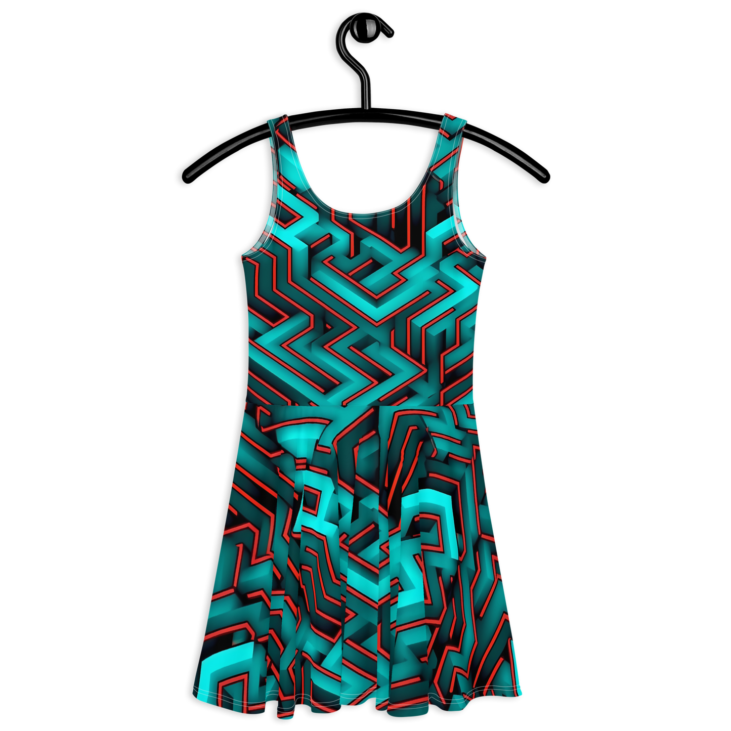 3D Maze Illusion | 3D Patterns | All-Over Print Skater Dress - #2