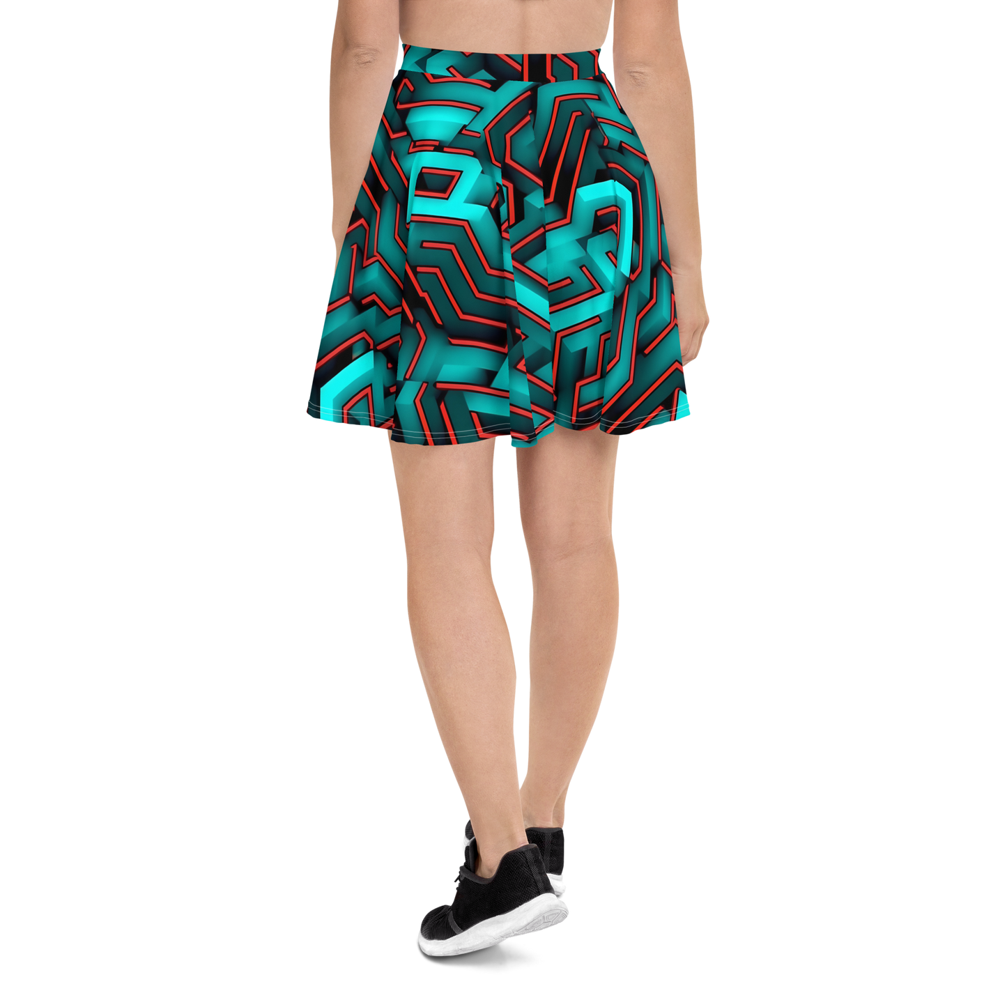 3D Maze Illusion | 3D Patterns | All-Over Print Skater Skirt - #2