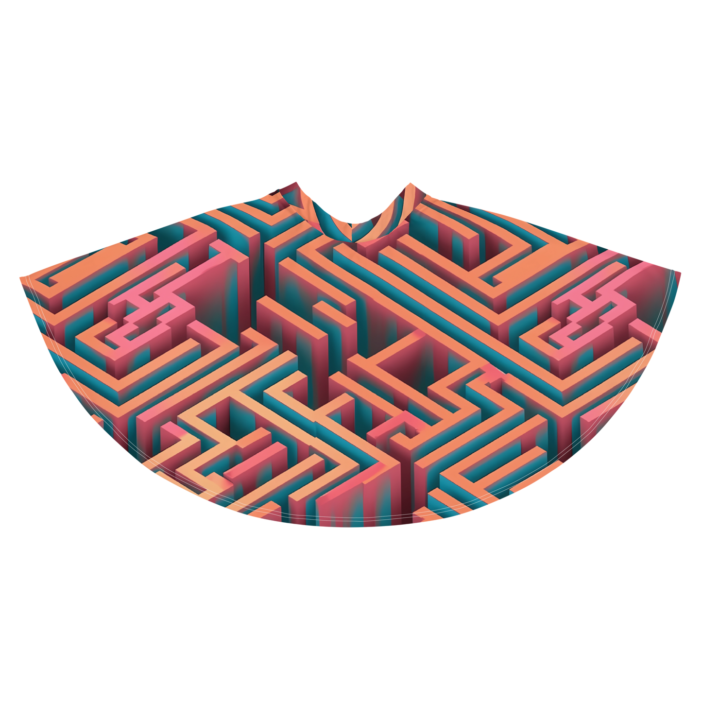 3D Maze Illusion | 3D Patterns | All-Over Print Skater Skirt - #1