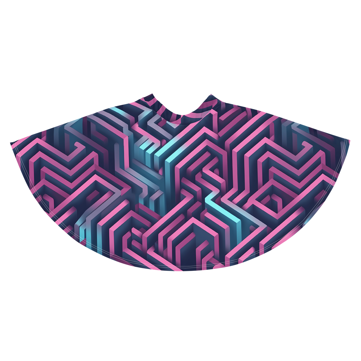 3D Maze Illusion | 3D Patterns | All-Over Print Skater Skirt - #4