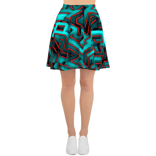 3D Maze Illusion | 3D Patterns | All-Over Print Skater Skirt - #2
