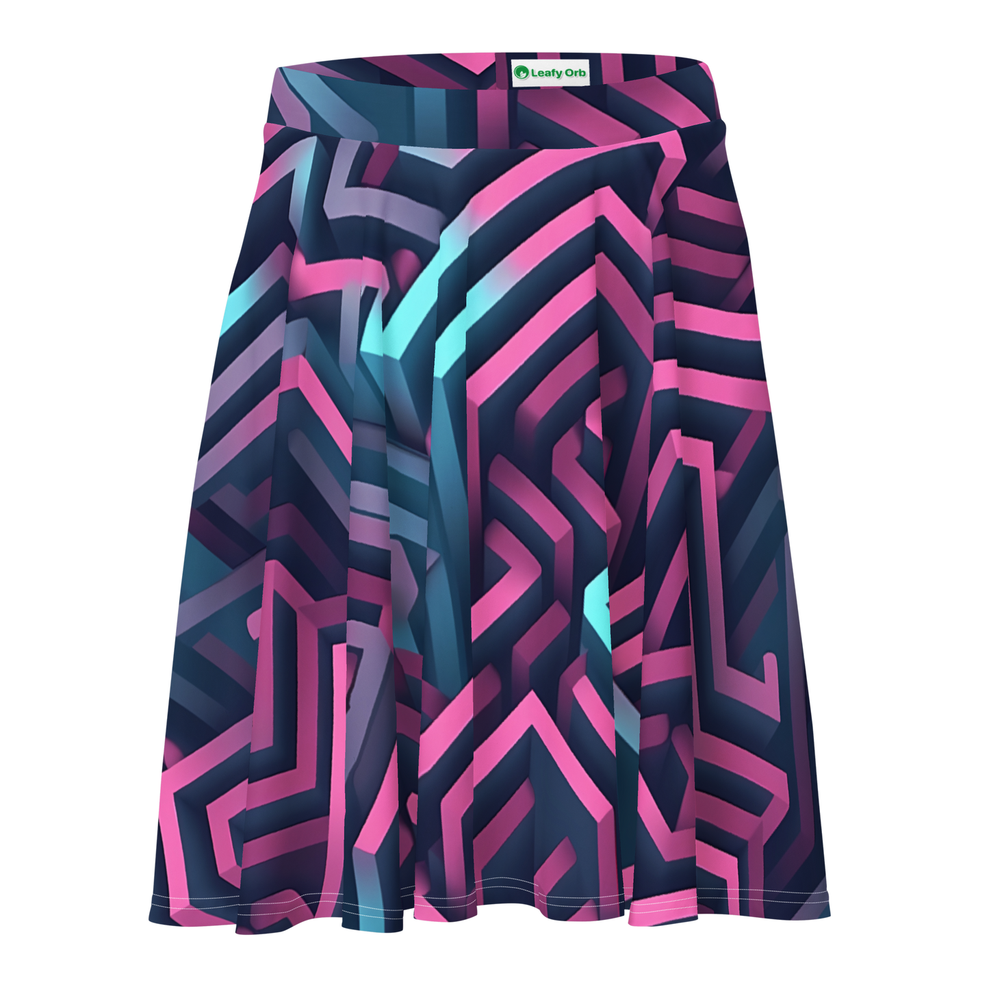 3D Maze Illusion | 3D Patterns | All-Over Print Skater Skirt - #4