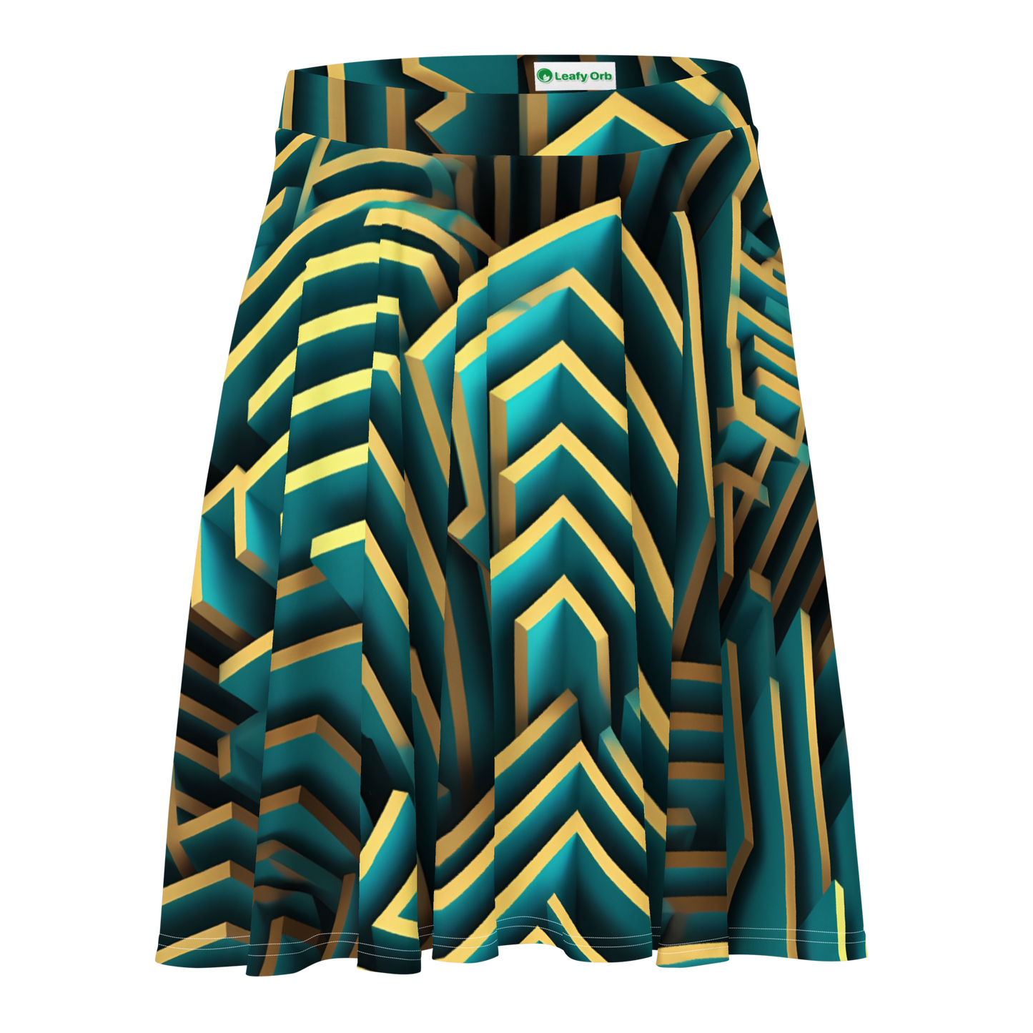 3D Maze Illusion | 3D Patterns | All-Over Print Skater Skirt - #5