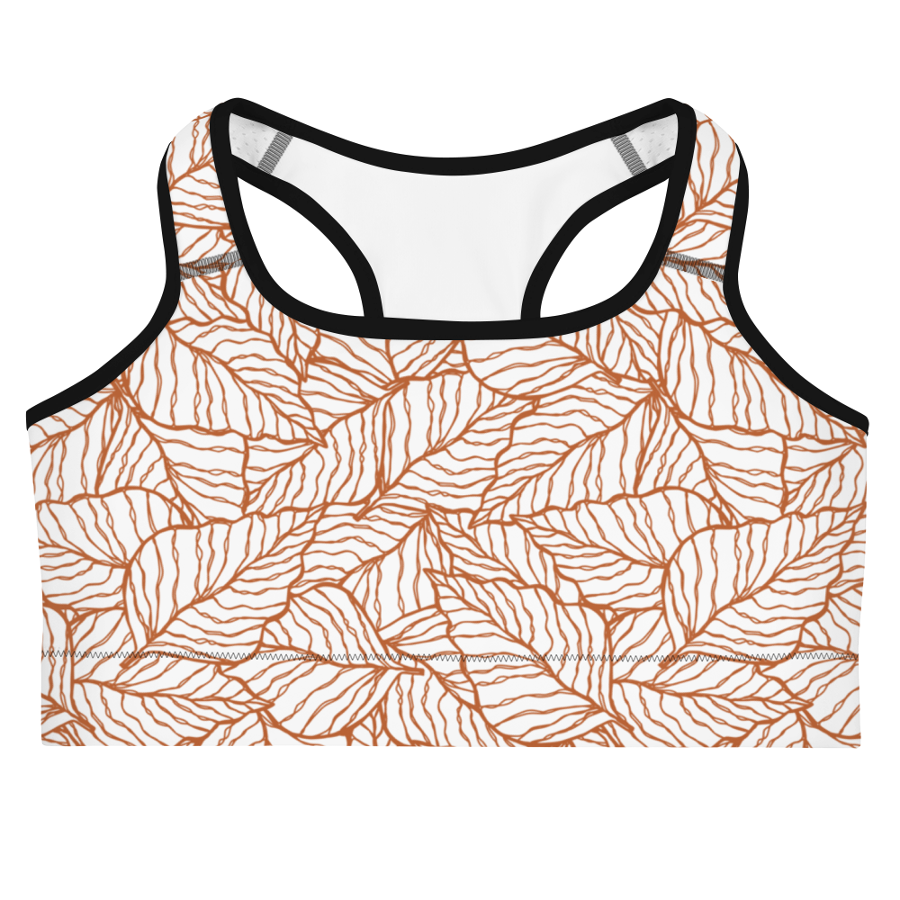 Colorful Fall Leaves | Seamless Patterns | All-Over Print Sports Bra - #1