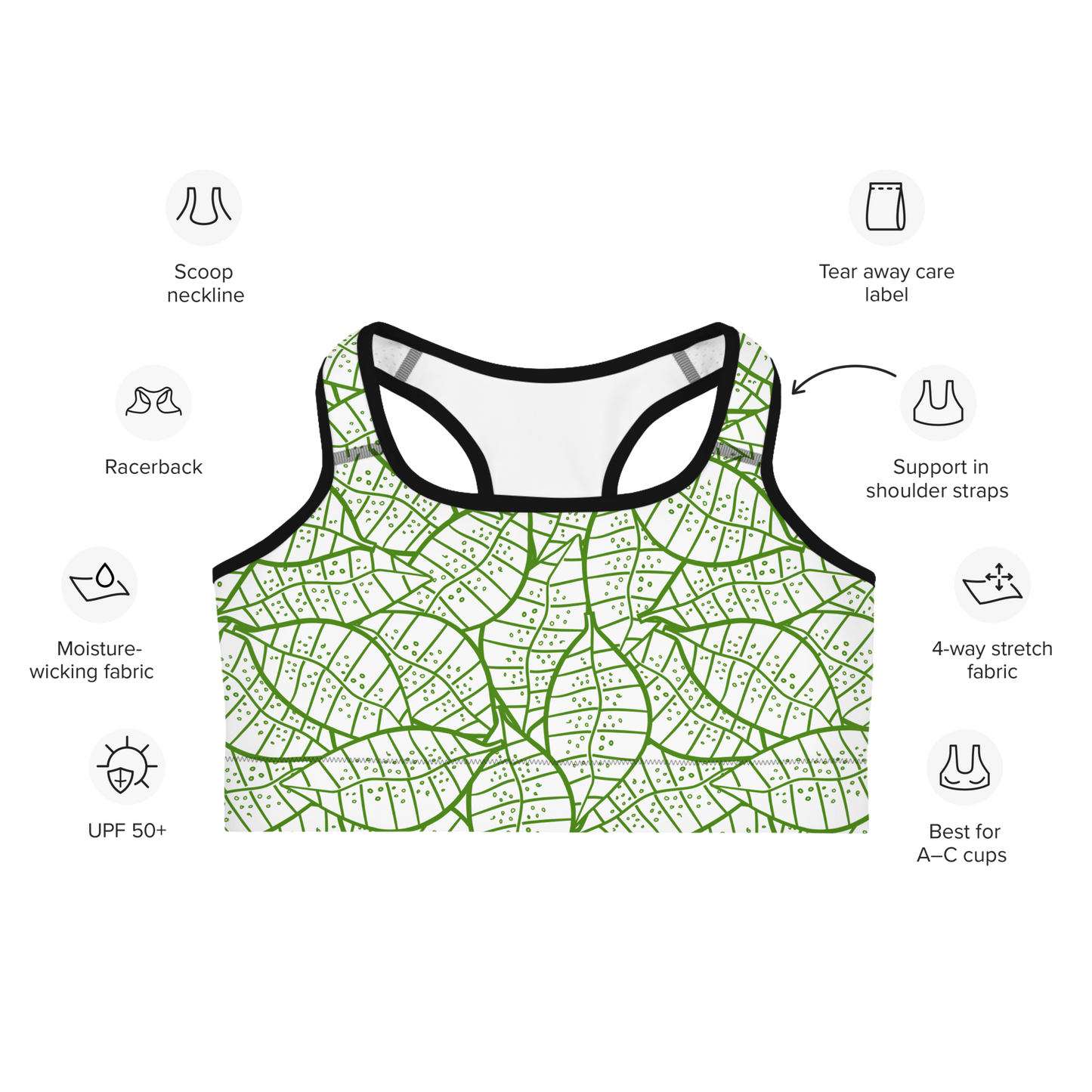 Colorful Fall Leaves | Seamless Patterns | All-Over Print Sports Bra - #4