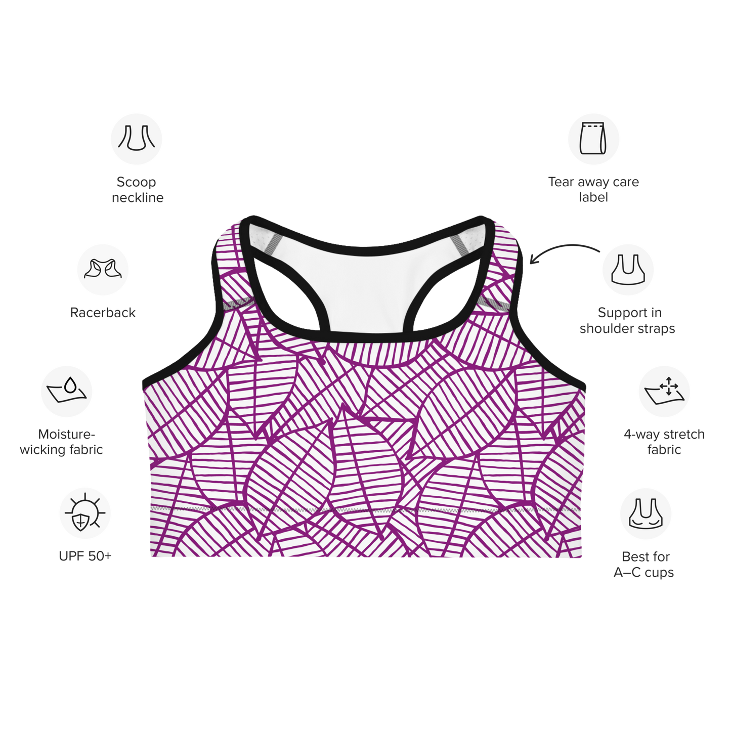 Colorful Fall Leaves | Seamless Patterns | All-Over Print Sports Bra - #7