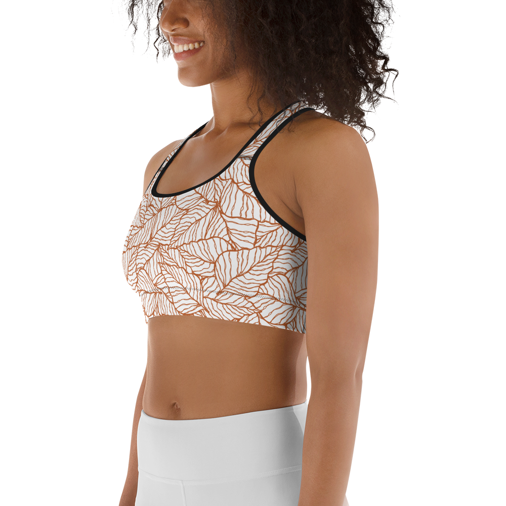 Colorful Fall Leaves | Seamless Patterns | All-Over Print Sports Bra - #1