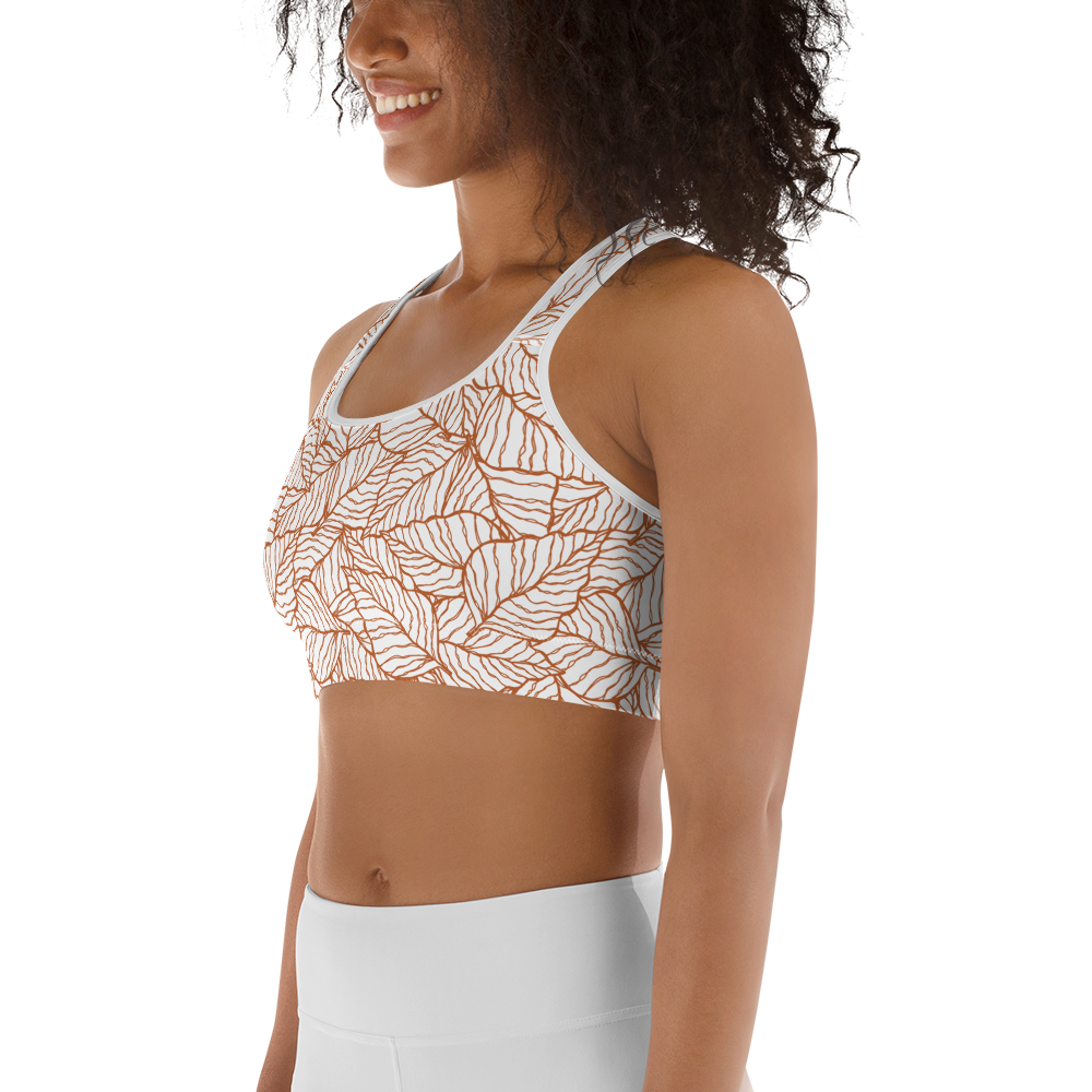 Colorful Fall Leaves | Seamless Patterns | All-Over Print Sports Bra - #1