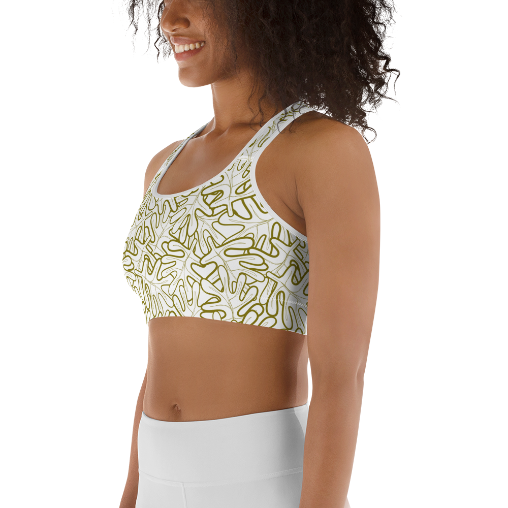 Colorful Fall Leaves | Seamless Patterns | All-Over Print Sports Bra - #2