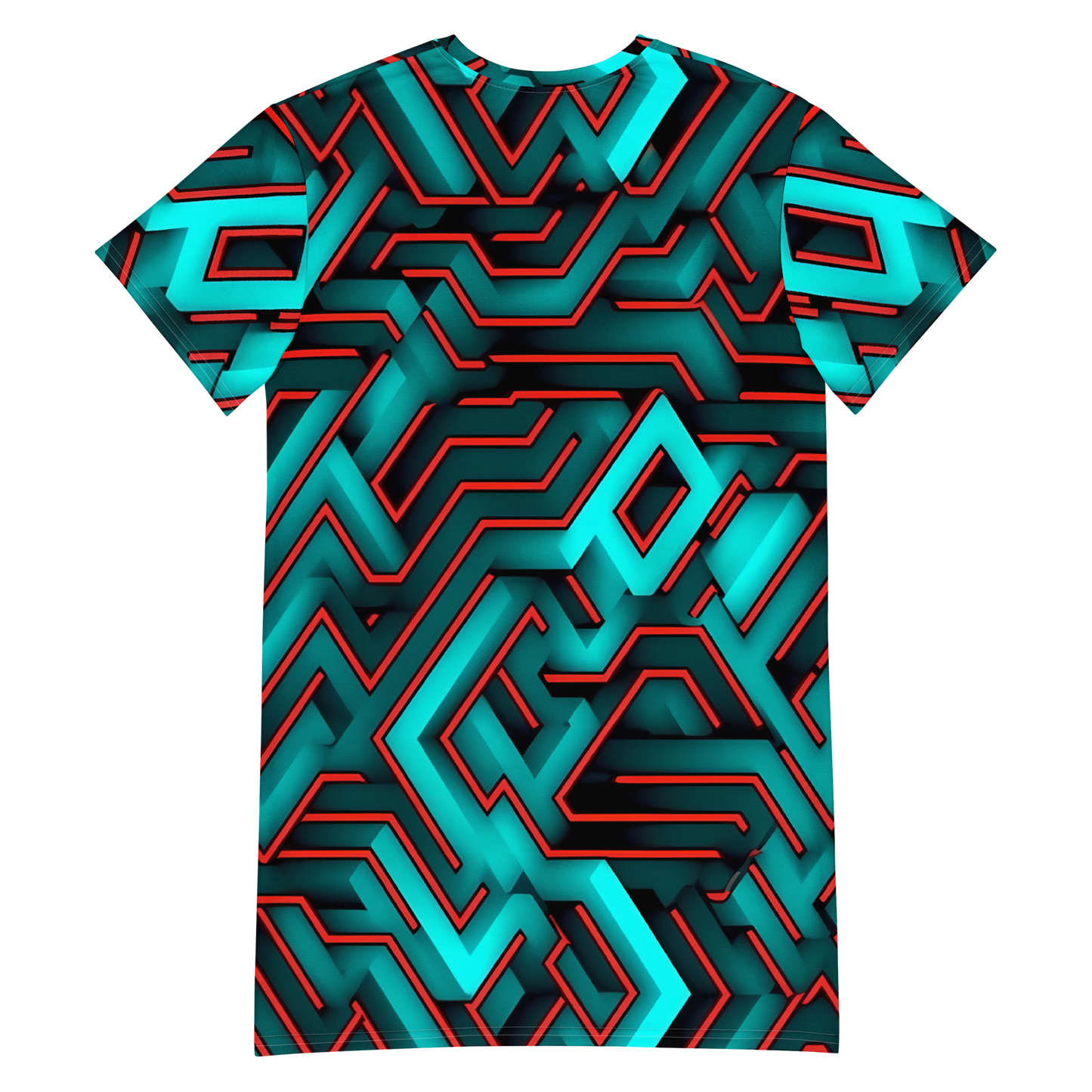 3D Maze Illusion | 3D Patterns | All-Over Print T-Shirt Dress - #2