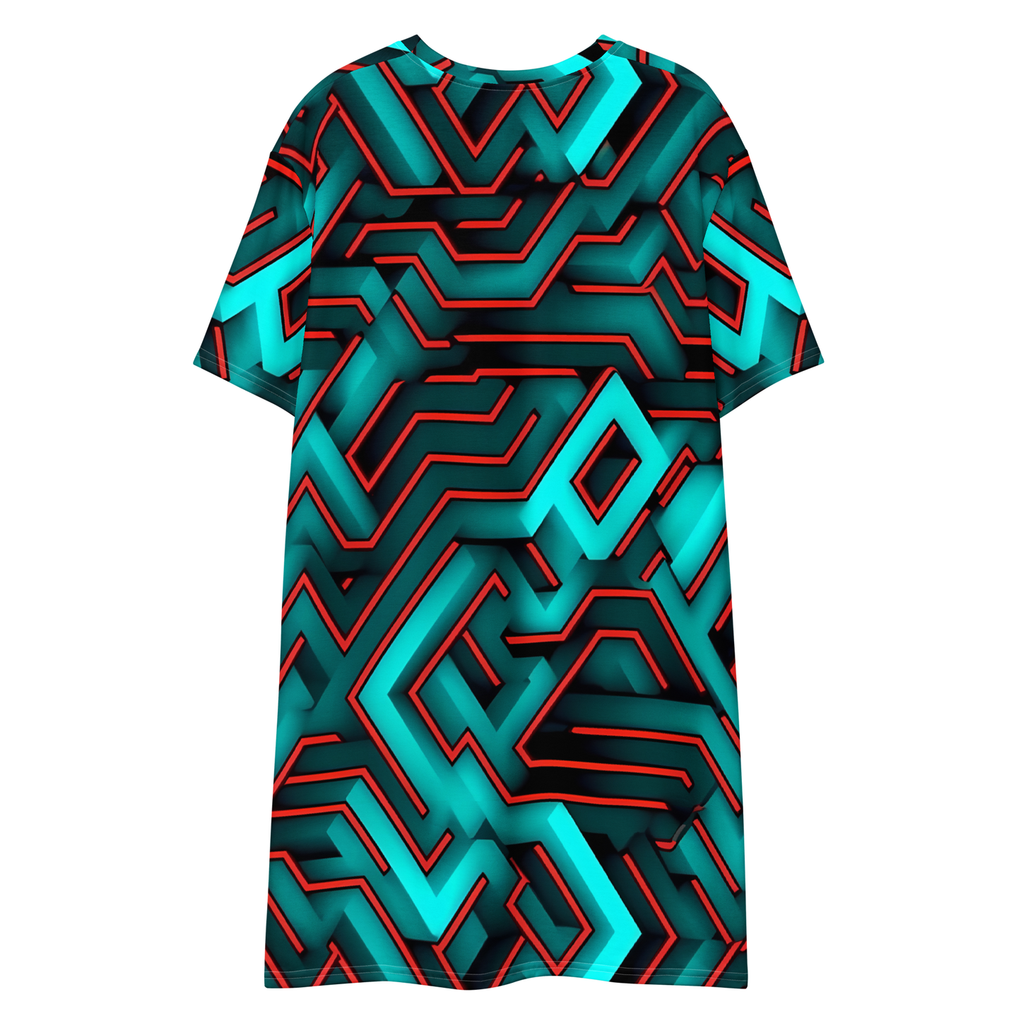 3D Maze Illusion | 3D Patterns | All-Over Print T-Shirt Dress - #2