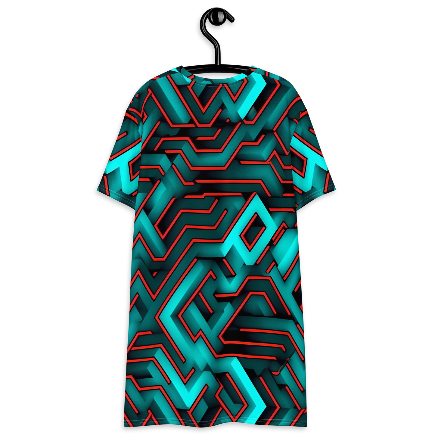 3D Maze Illusion | 3D Patterns | All-Over Print T-Shirt Dress - #2