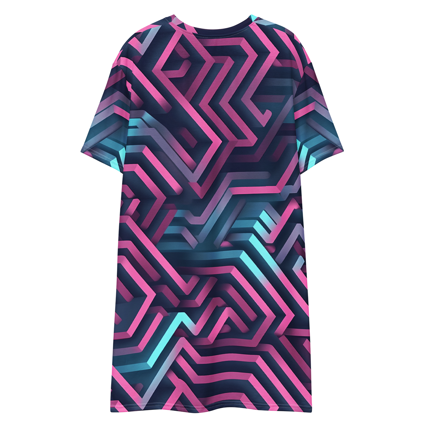 3D Maze Illusion | 3D Patterns | All-Over Print T-Shirt Dress - #4