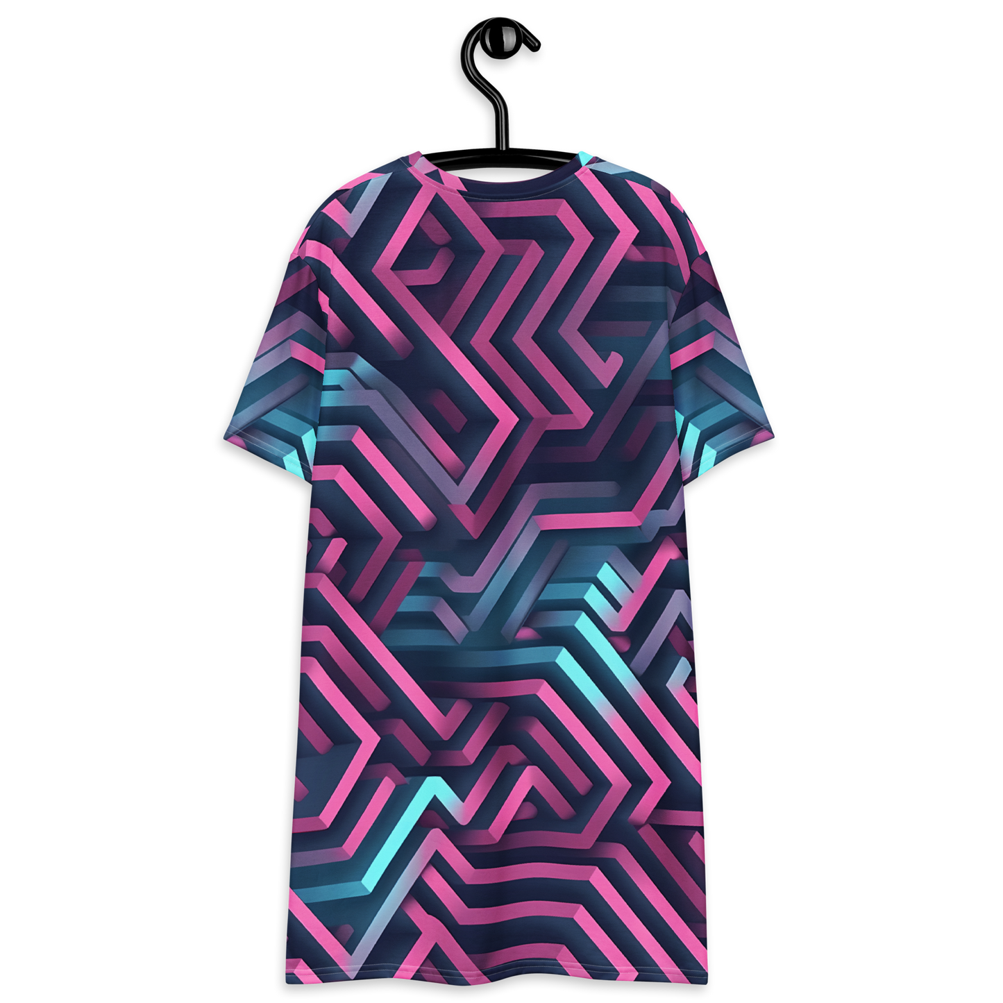 3D Maze Illusion | 3D Patterns | All-Over Print T-Shirt Dress - #4