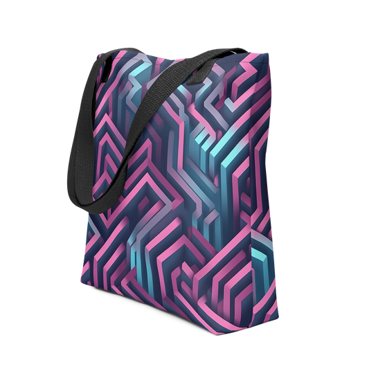 3D Maze Illusion | 3D Patterns | All-Over Print Tote - #4