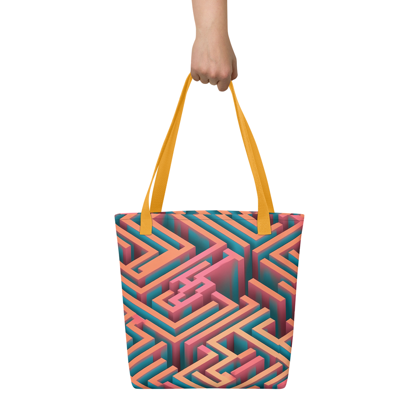 3D Maze Illusion | 3D Patterns | All-Over Print Tote - #1