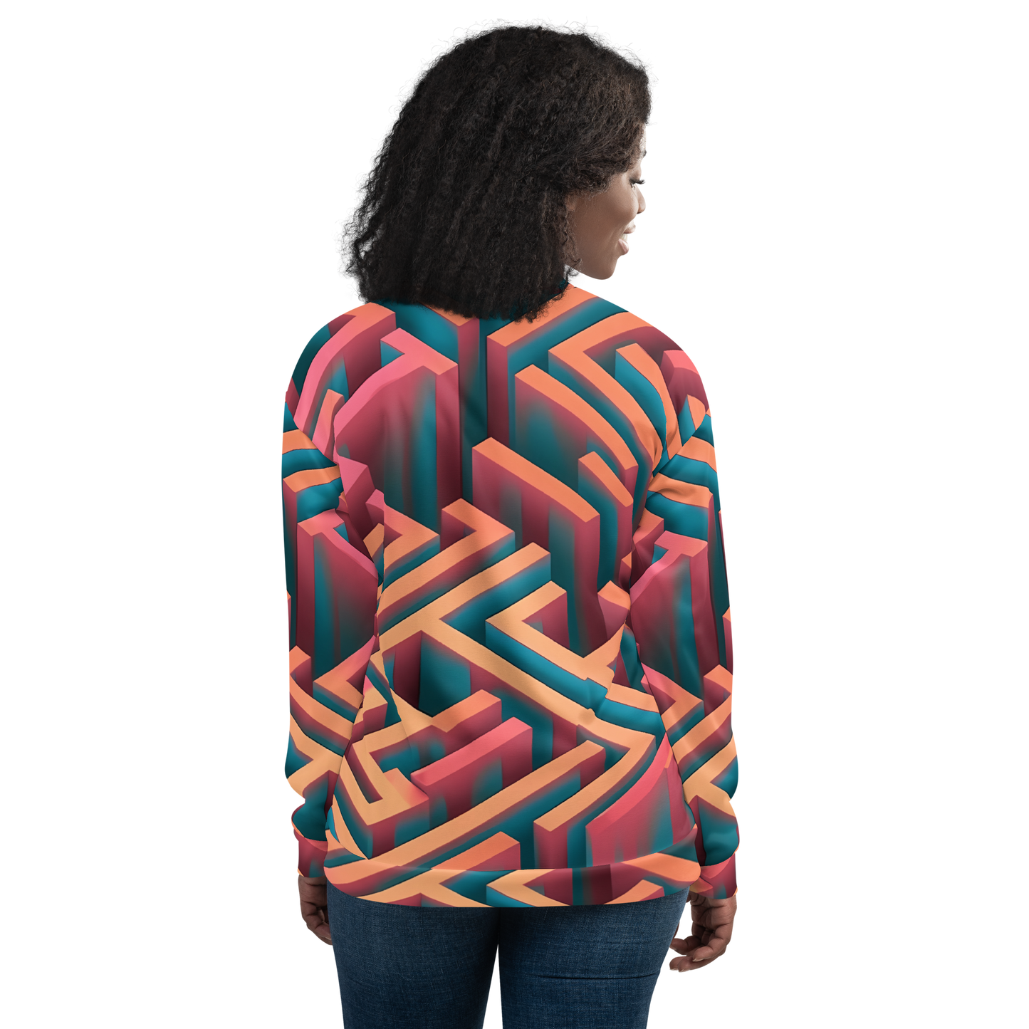 3D Maze Illusion | 3D Patterns | All-Over Print Unisex Bomber Jacket - #1