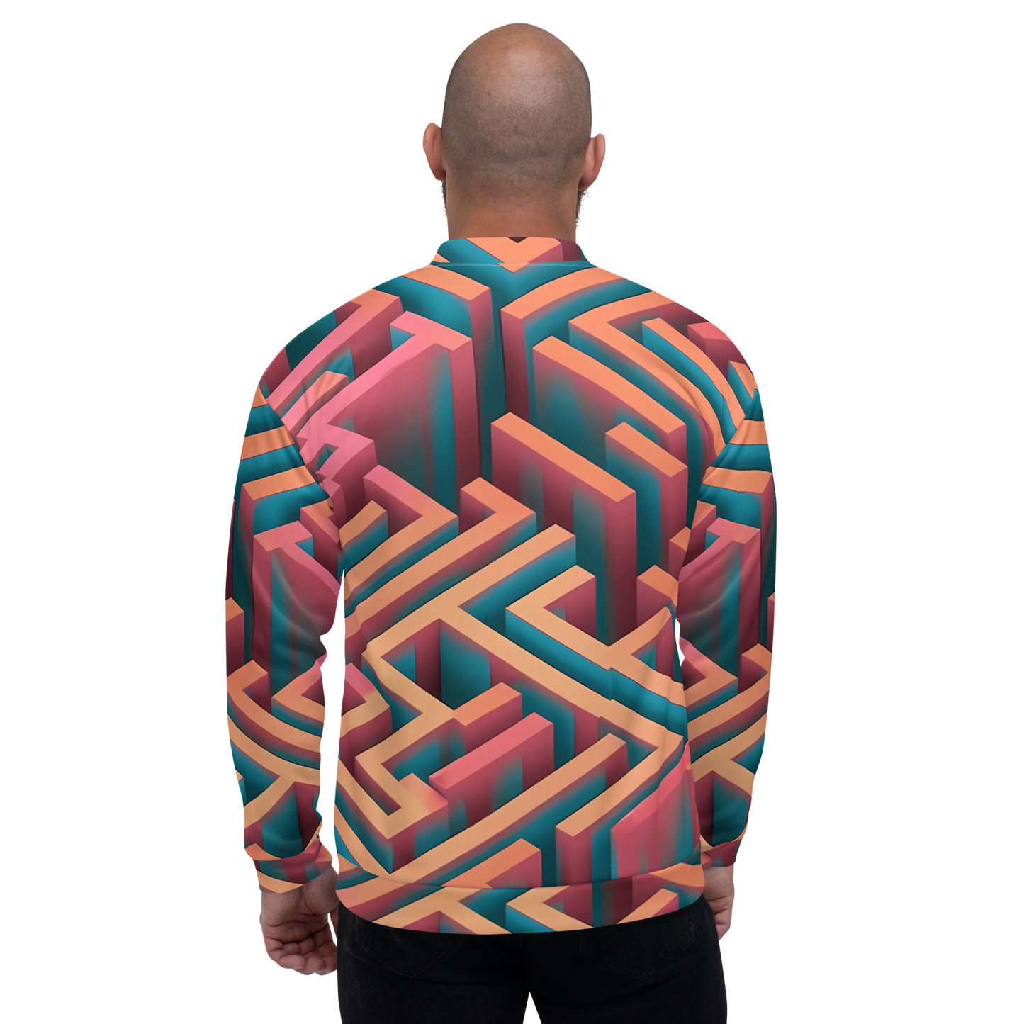 3D Maze Illusion | 3D Patterns | All-Over Print Unisex Bomber Jacket - #1