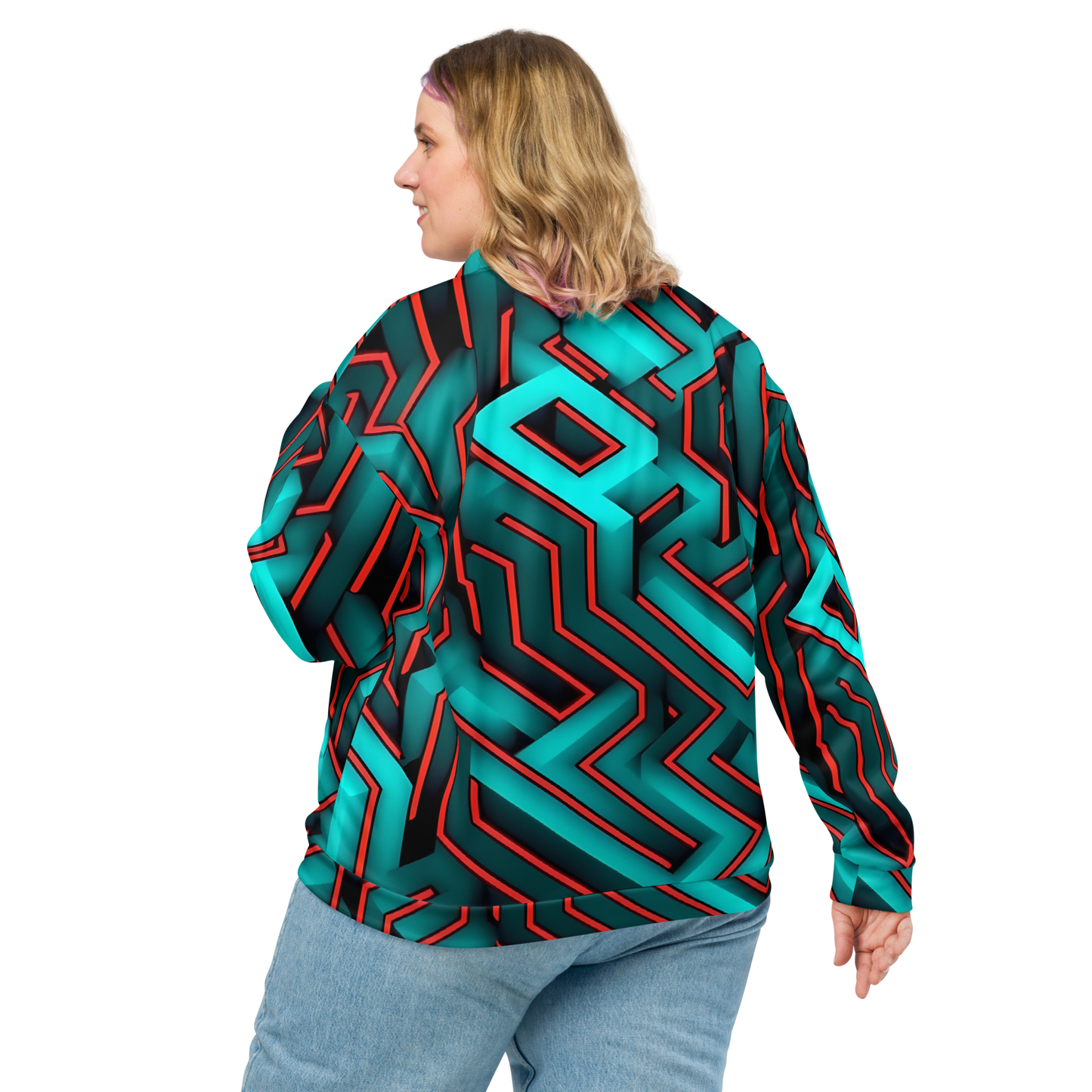 3D Maze Illusion | 3D Patterns | All-Over Print Unisex Bomber Jacket - #2