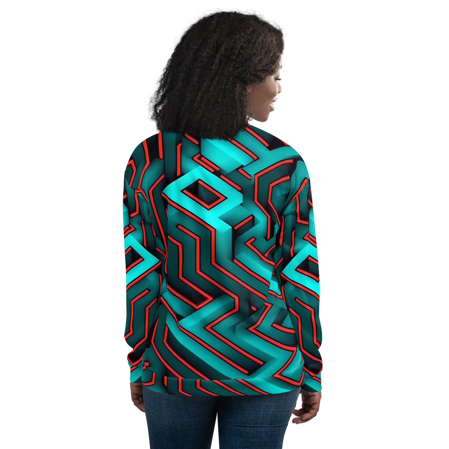 3D Maze Illusion | 3D Patterns | All-Over Print Unisex Bomber Jacket - #2