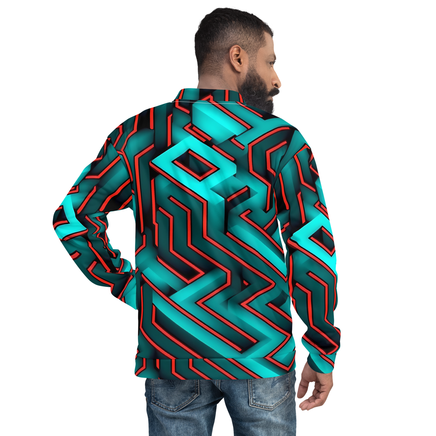 3D Maze Illusion | 3D Patterns | All-Over Print Unisex Bomber Jacket - #2