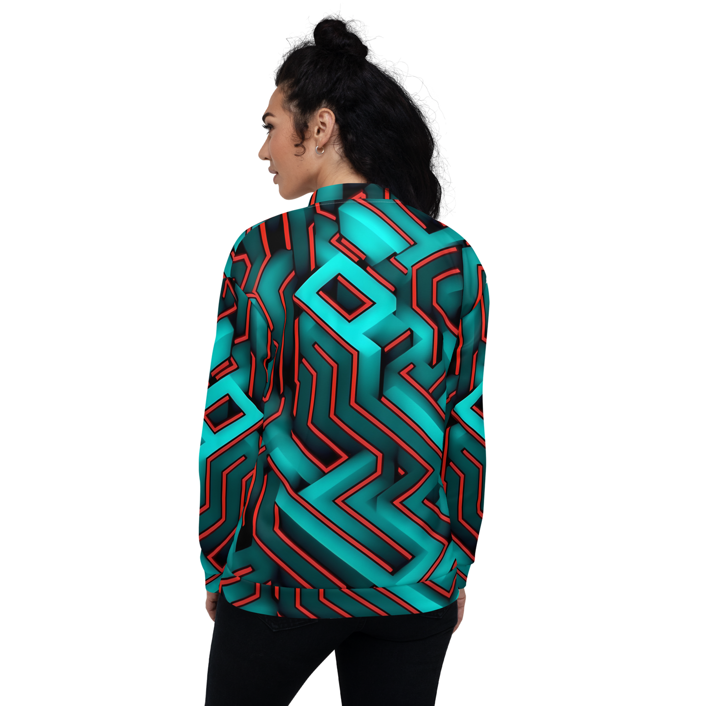 3D Maze Illusion | 3D Patterns | All-Over Print Unisex Bomber Jacket - #2