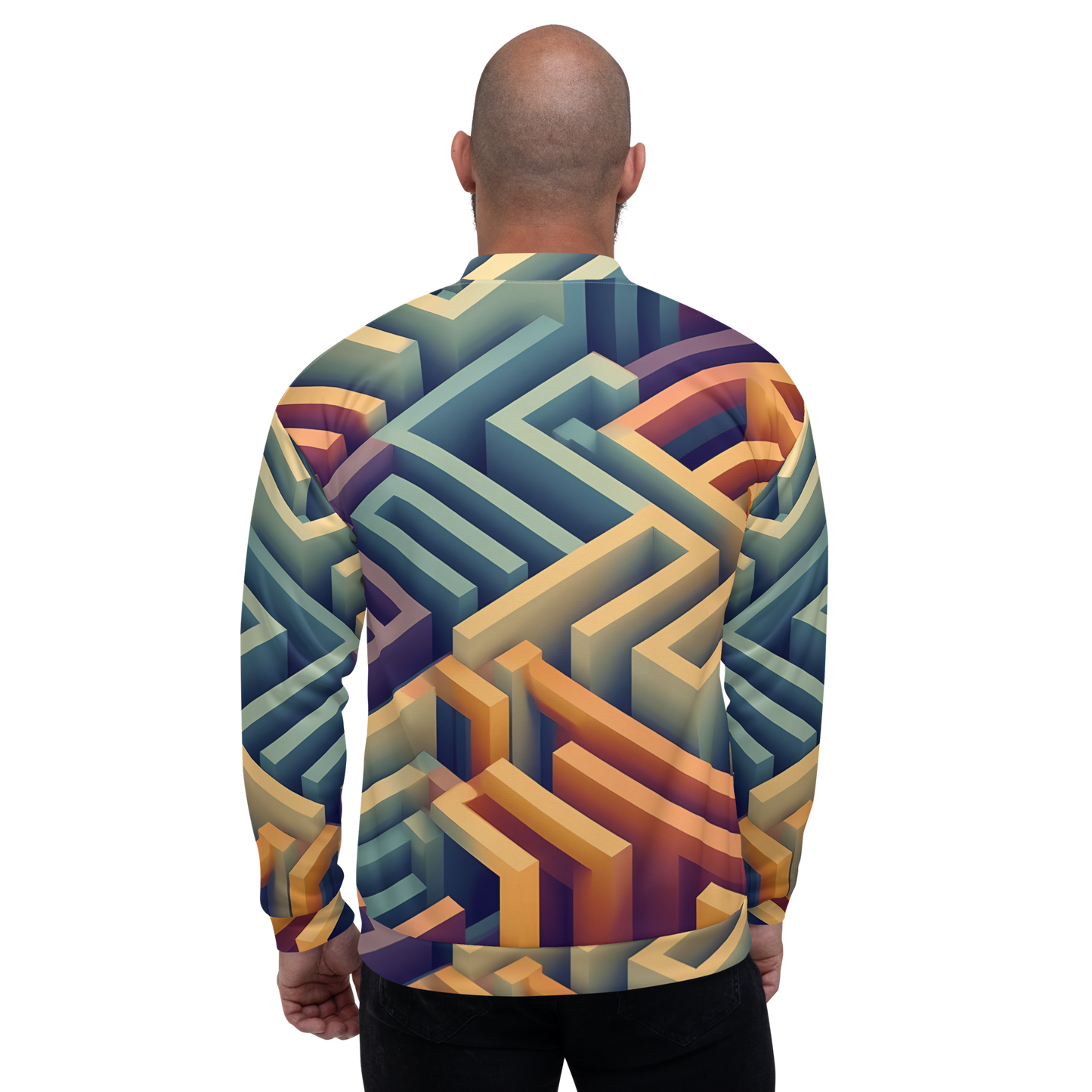 3D Maze Illusion | 3D Patterns | All-Over Print Unisex Bomber Jacket - #3