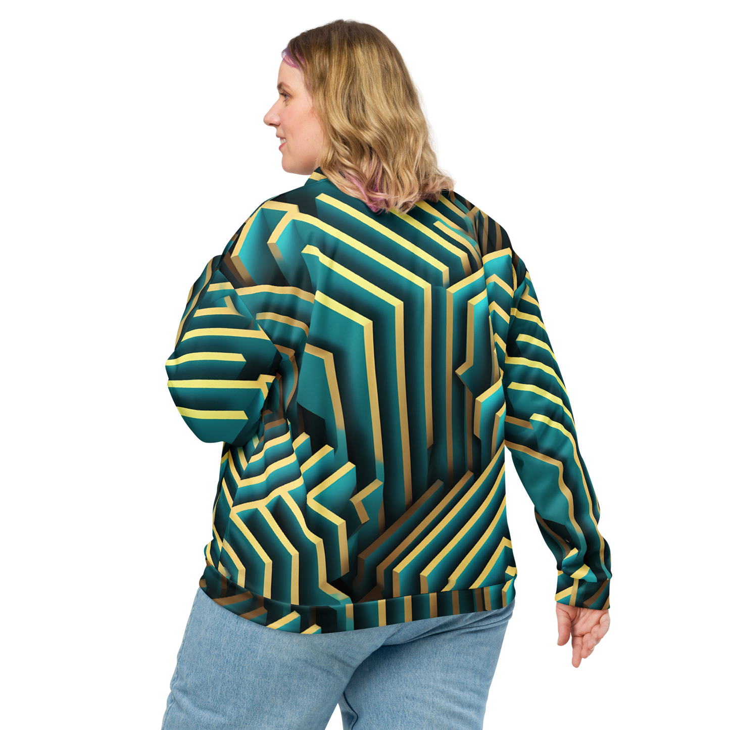 3D Maze Illusion | 3D Patterns | All-Over Print Unisex Bomber Jacket - #5