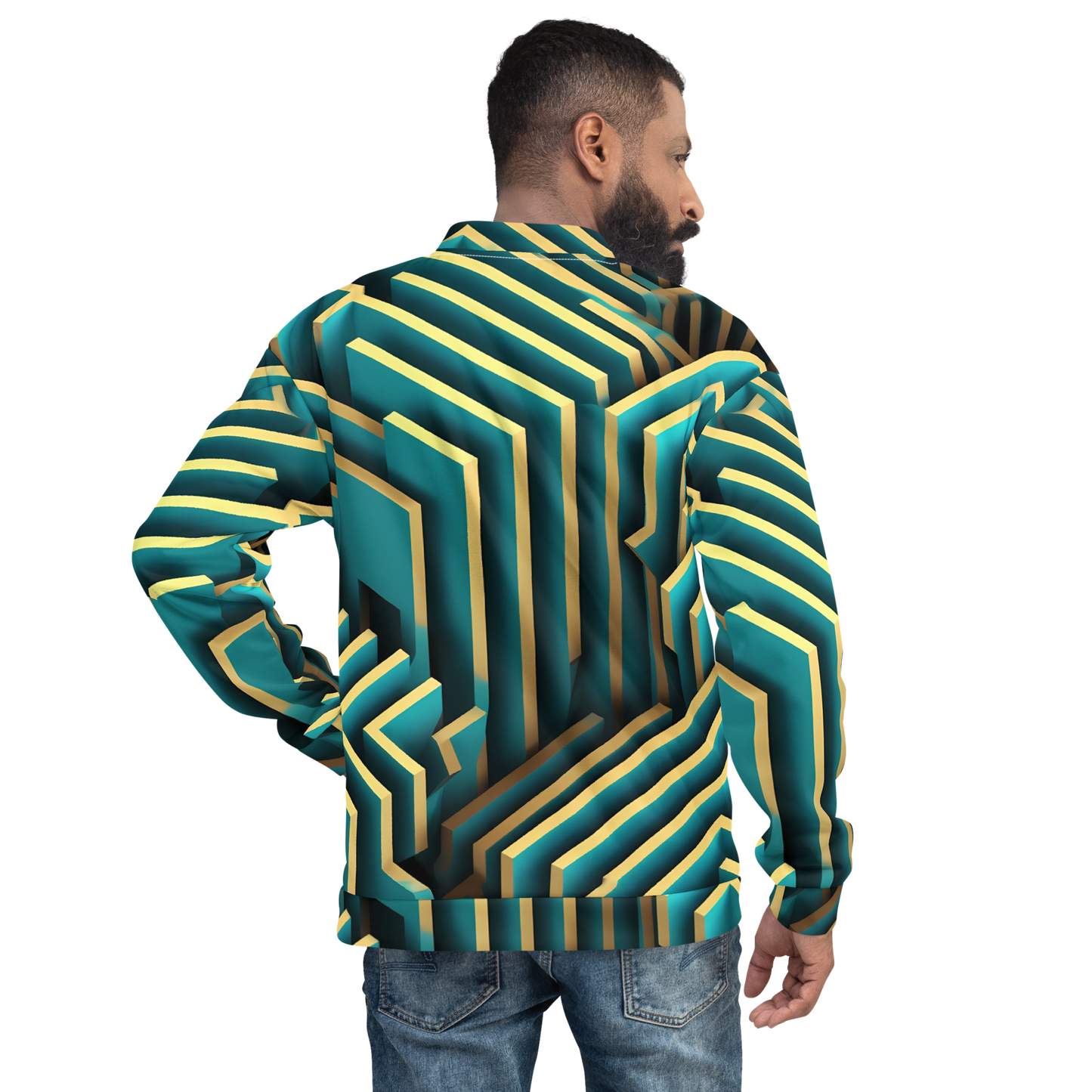 3D Maze Illusion | 3D Patterns | All-Over Print Unisex Bomber Jacket - #5