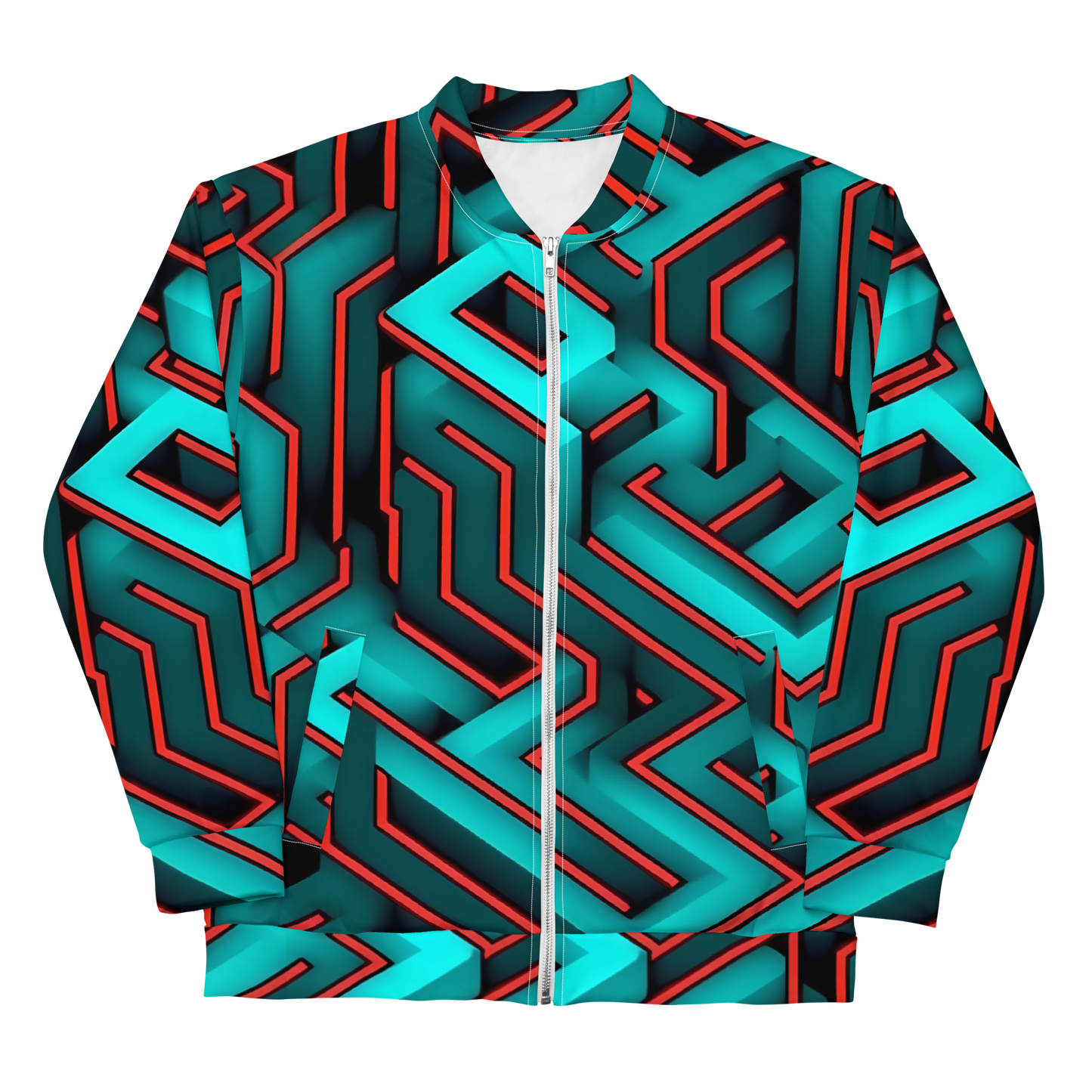 3D Maze Illusion | 3D Patterns | All-Over Print Unisex Bomber Jacket - #2