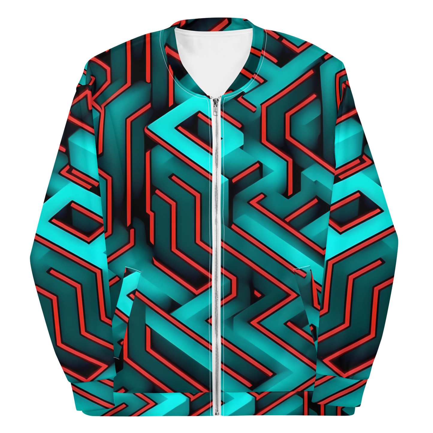 3D Maze Illusion | 3D Patterns | All-Over Print Unisex Bomber Jacket - #2