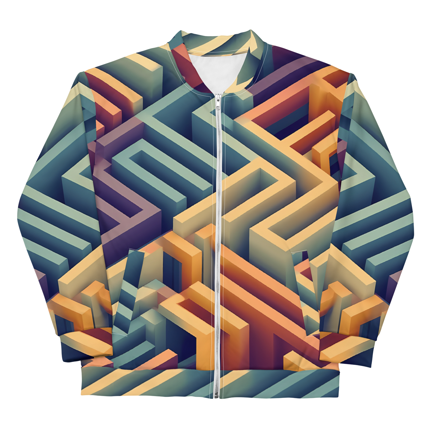 3D Maze Illusion | 3D Patterns | All-Over Print Unisex Bomber Jacket - #3