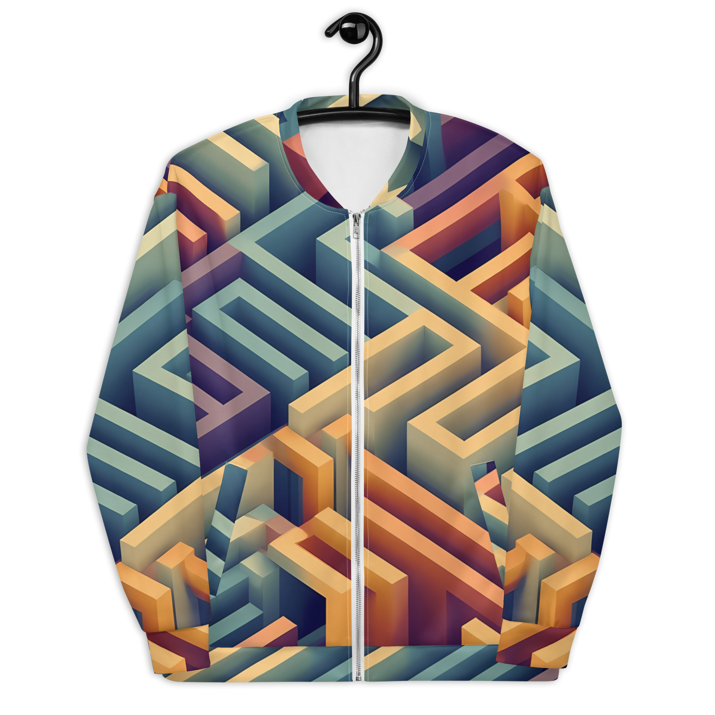 3D Maze Illusion | 3D Patterns | All-Over Print Unisex Bomber Jacket - #3