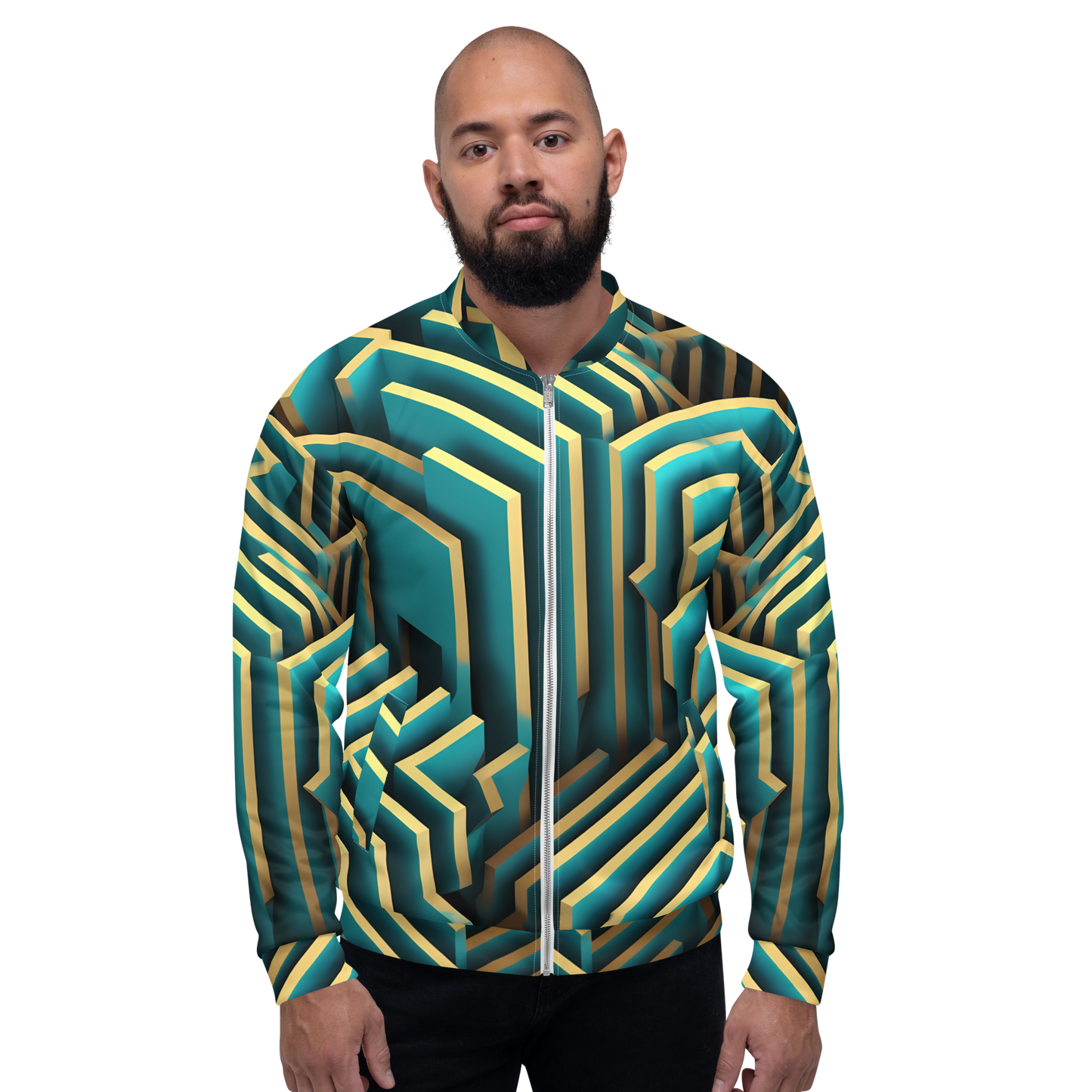 3D Maze Illusion | 3D Patterns | All-Over Print Unisex Bomber Jacket - #5