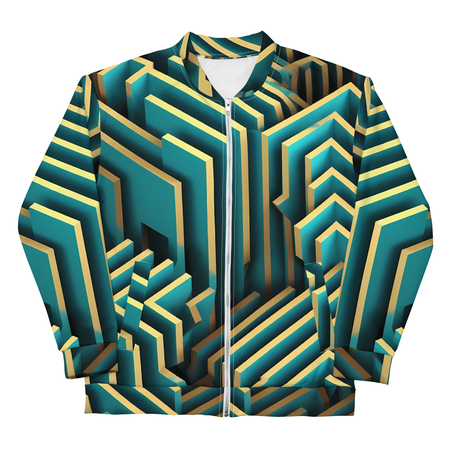 3D Maze Illusion | 3D Patterns | All-Over Print Unisex Bomber Jacket - #5