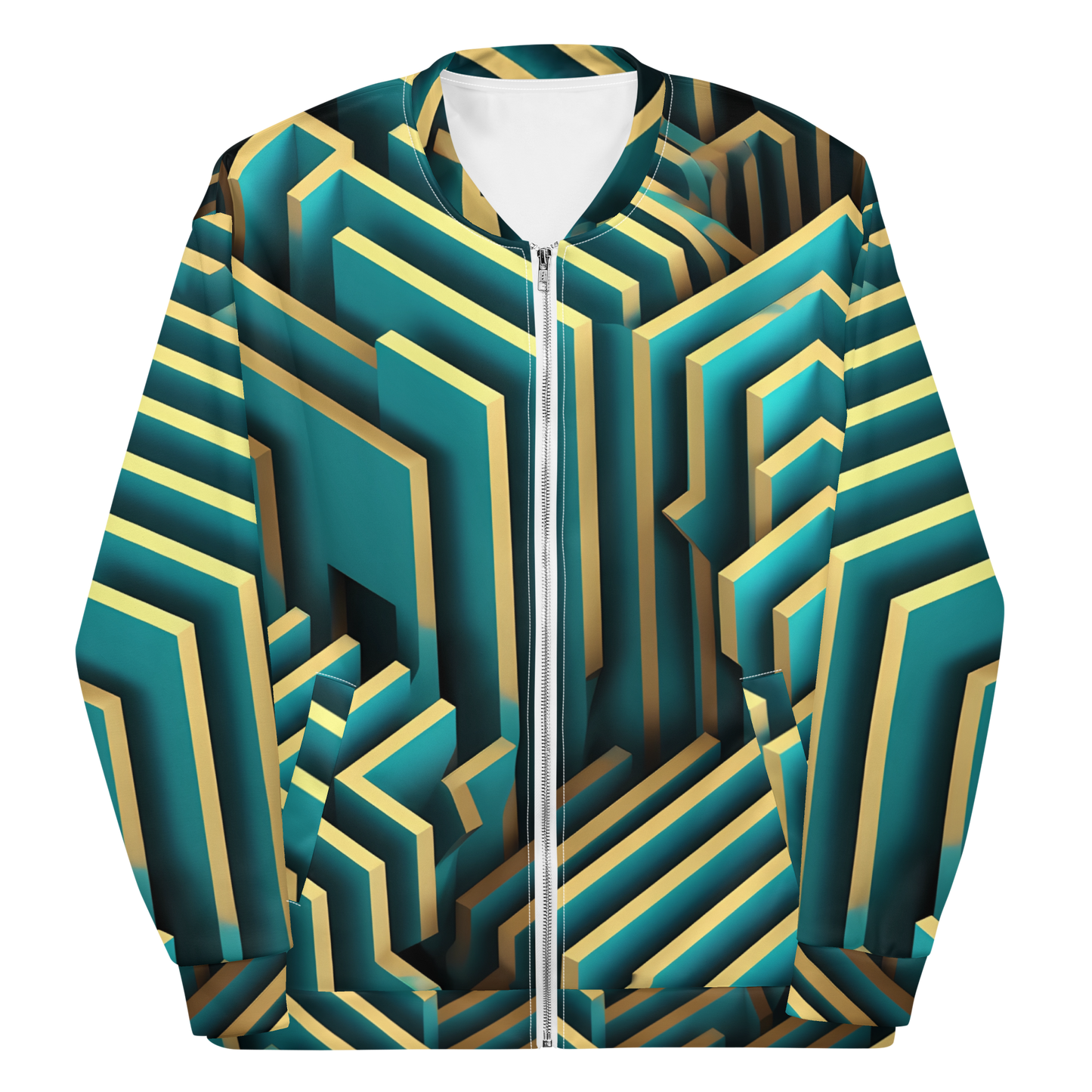 3D Maze Illusion | 3D Patterns | All-Over Print Unisex Bomber Jacket - #5