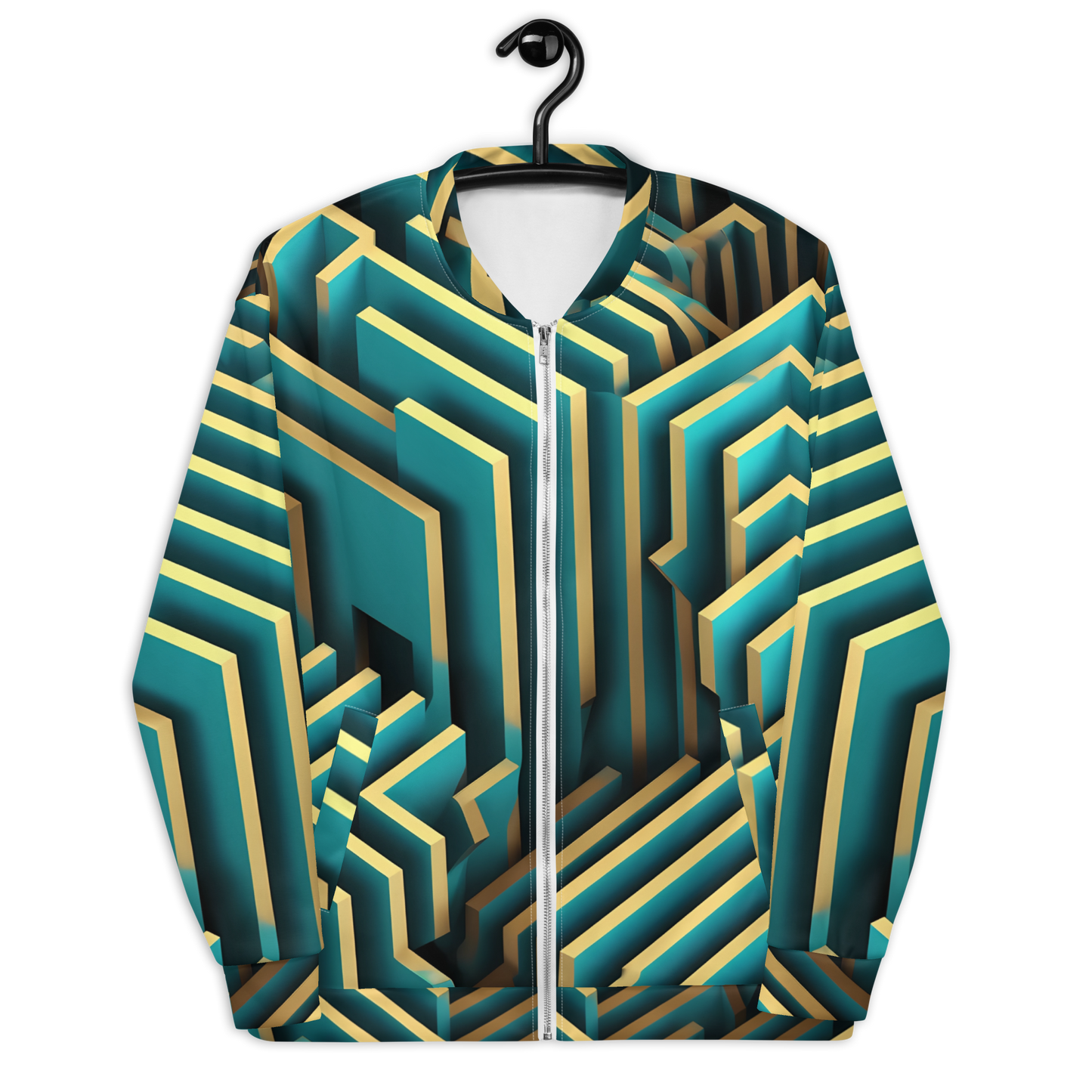 3D Maze Illusion | 3D Patterns | All-Over Print Unisex Bomber Jacket - #5