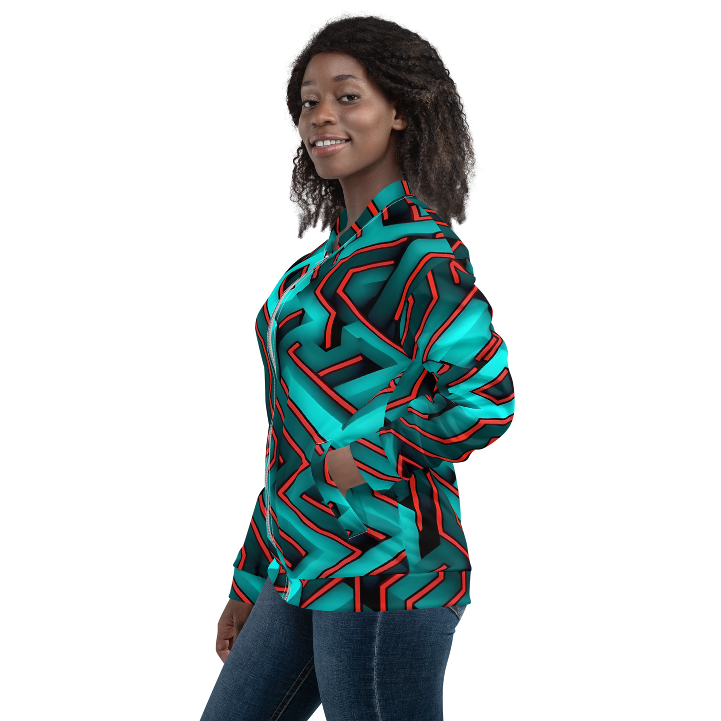 3D Maze Illusion | 3D Patterns | All-Over Print Unisex Bomber Jacket - #2