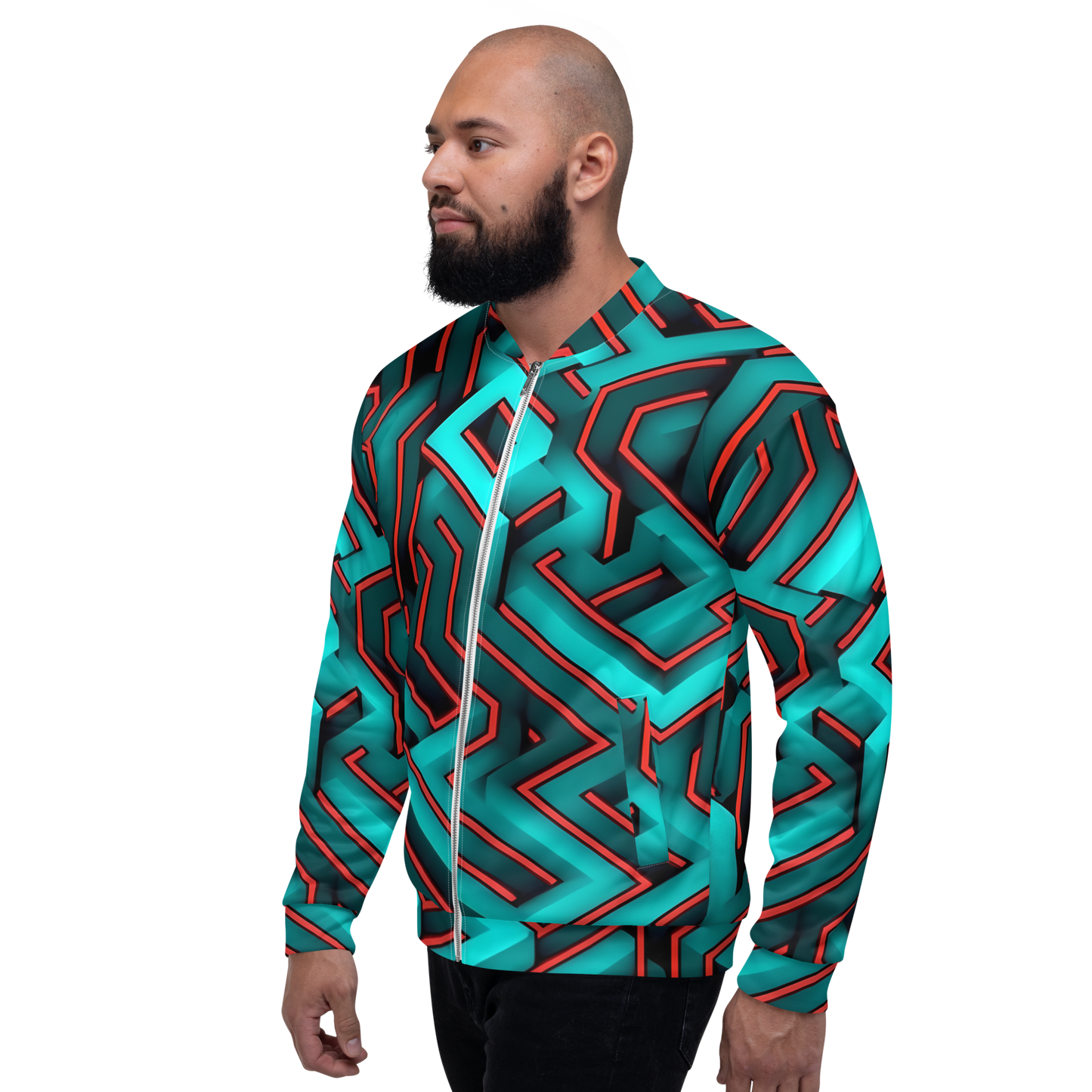 3D Maze Illusion | 3D Patterns | All-Over Print Unisex Bomber Jacket - #2