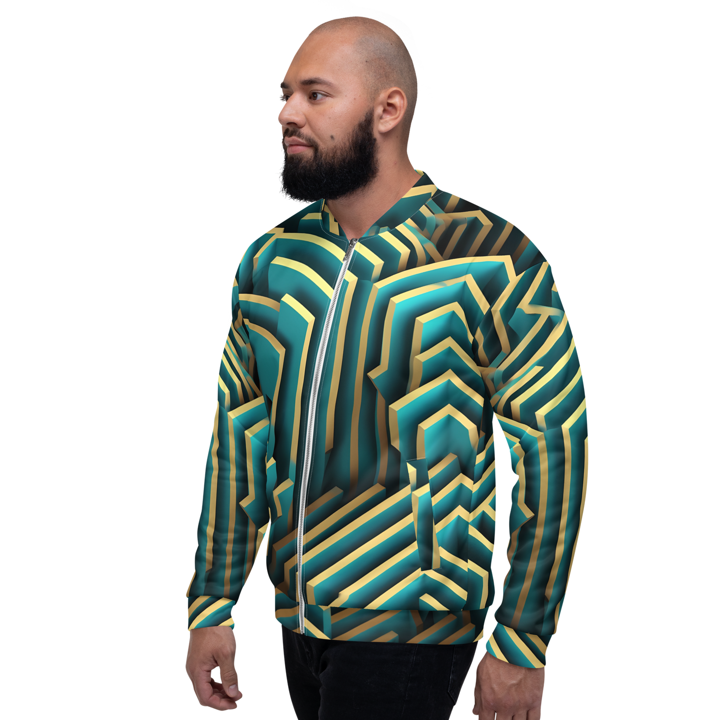 3D Maze Illusion | 3D Patterns | All-Over Print Unisex Bomber Jacket - #5