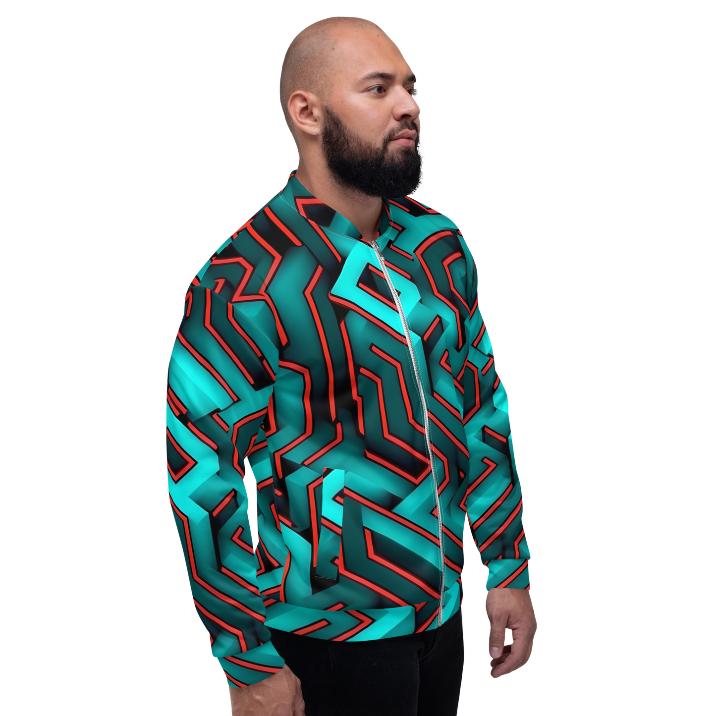 3D Maze Illusion | 3D Patterns | All-Over Print Unisex Bomber Jacket - #2