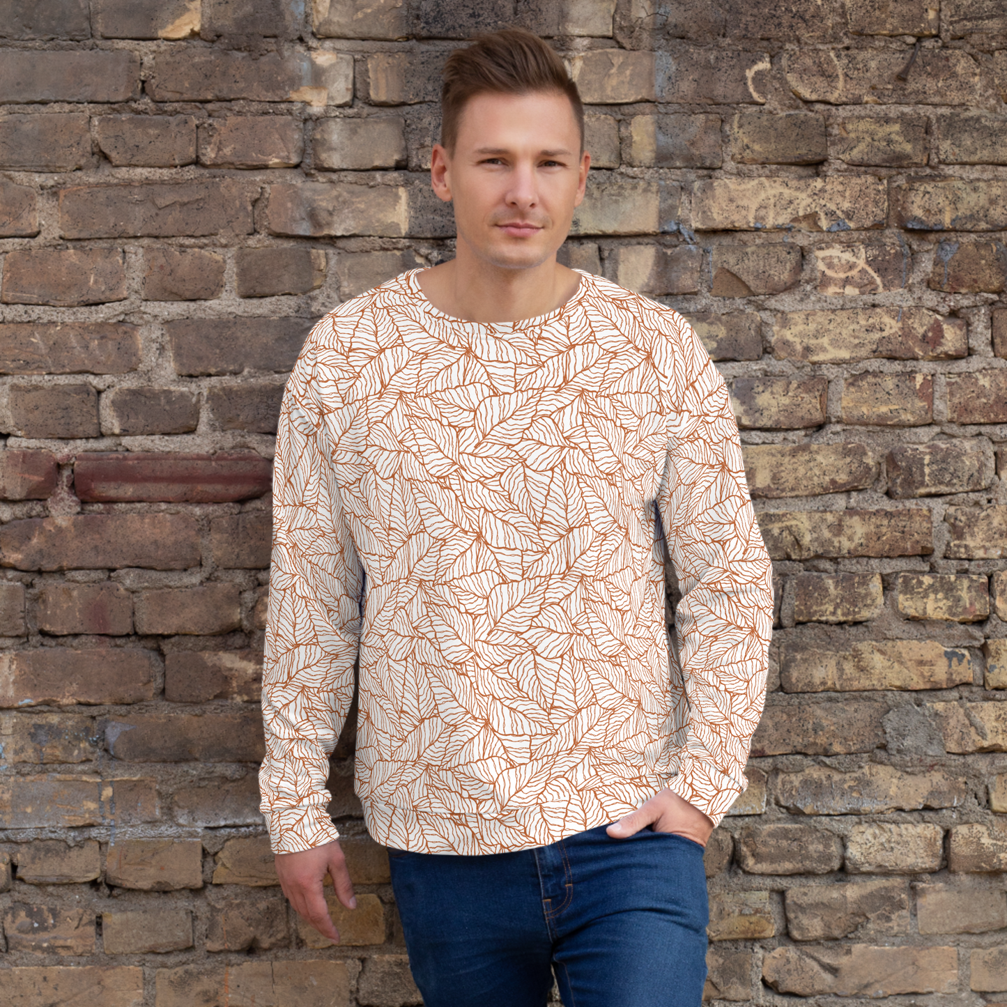 Colorful Fall Leaves | Seamless Patterns | All-Over Print Unisex Sweatshirt - #1